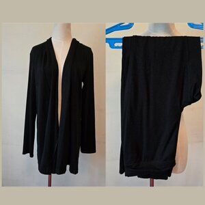 L.L. Bean Open Cardigan & Pull on Pants in Black​